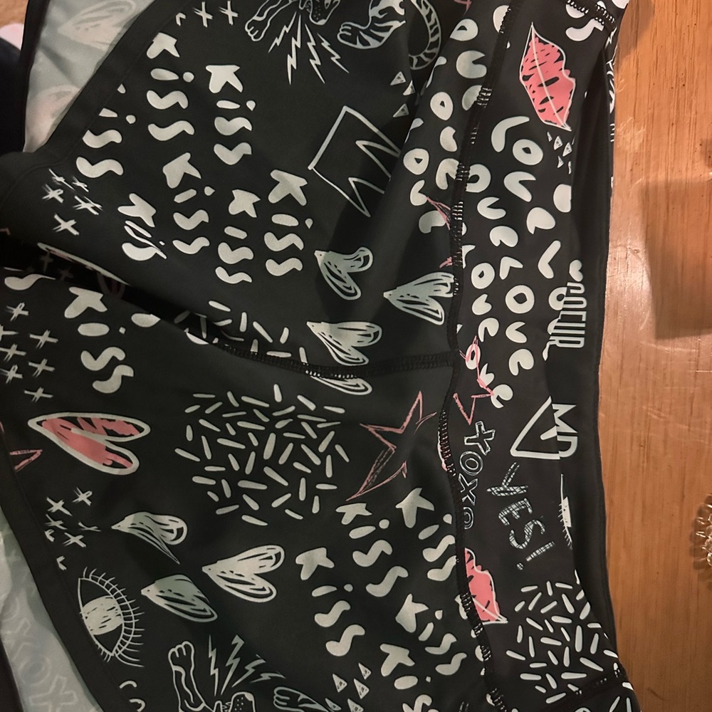 Women's Black Graphic Athletic Shorts